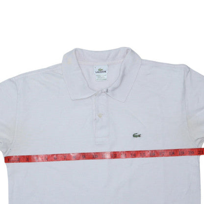 Lacoste Men’s White Cotton Polo Shirt Size M Short Sleeve Classic Fit
