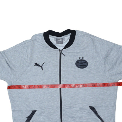 Puma PSV Men's Grey Full Zip Sweatshirt Size L Football Top