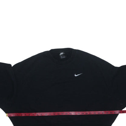 Nike Women Black Crew Neck Pullover Sweatshirt M Cotton Blend