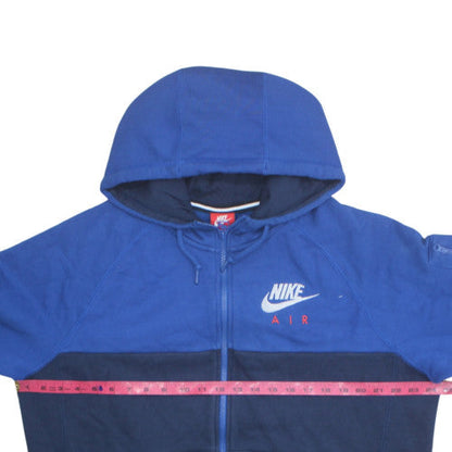 Nike Men's Blue XL Full Zip Hoodie with Logo Detail