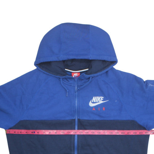 Nike Men's Blue XL Full Zip Hoodie with Logo Detail