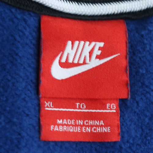 Nike Men's Blue XL Full Zip Hoodie with Logo Detail