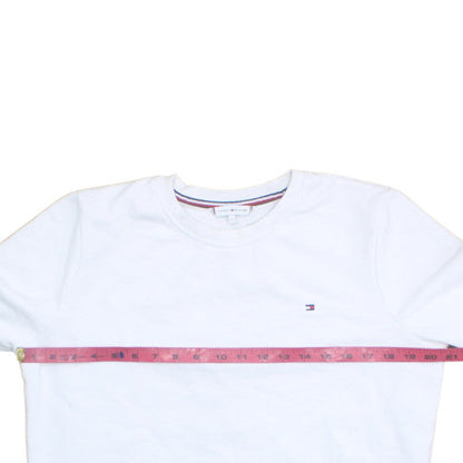 Tommy Hilfiger Men's White Crew Neck Pullover Sweatshirt M