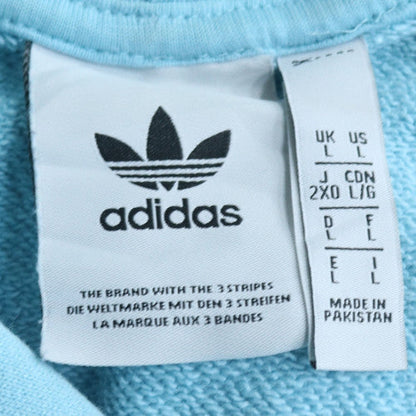 Adidas Men's Blue Pullover Hoodie L Long Sleeve Fleece Sweatshirt