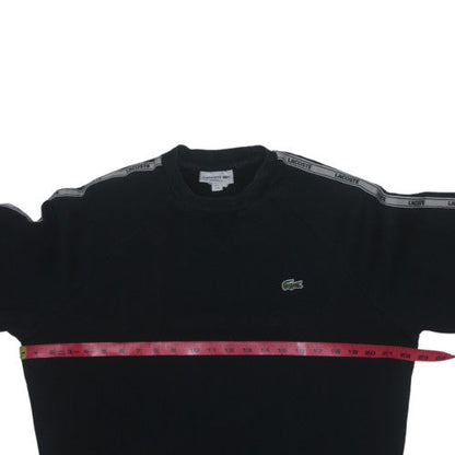 Lacoste Men's Black Relaxed Fit Crew Neck Logo Sweatshirt Size M