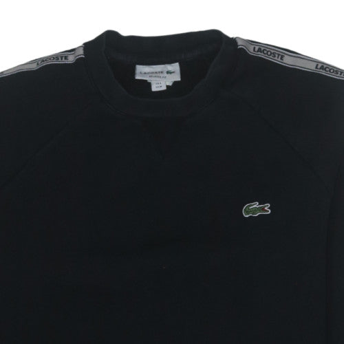 Lacoste Men's Black Relaxed Fit Crew Neck Logo Sweatshirt Size M