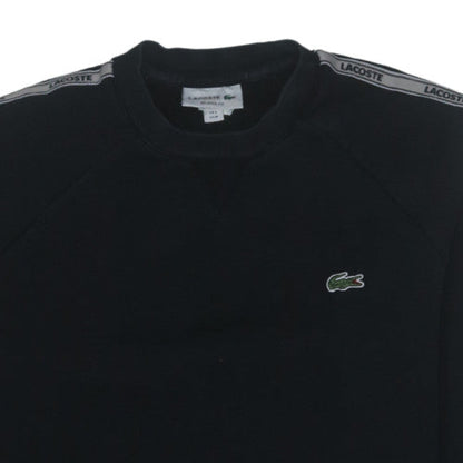 Lacoste Men's Black Relaxed Fit Crew Neck Logo Sweatshirt Size M