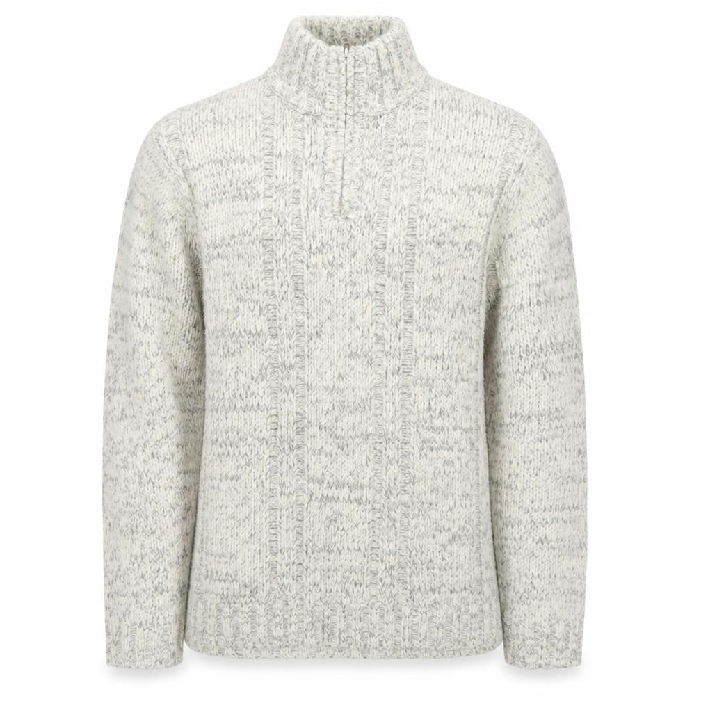 TU Men’s Grey Cable-Knit High Neck Pullover Jumper Size S