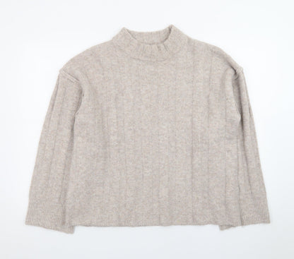 V by Very Women Beige Mock Neck Knit Jumper Size 12