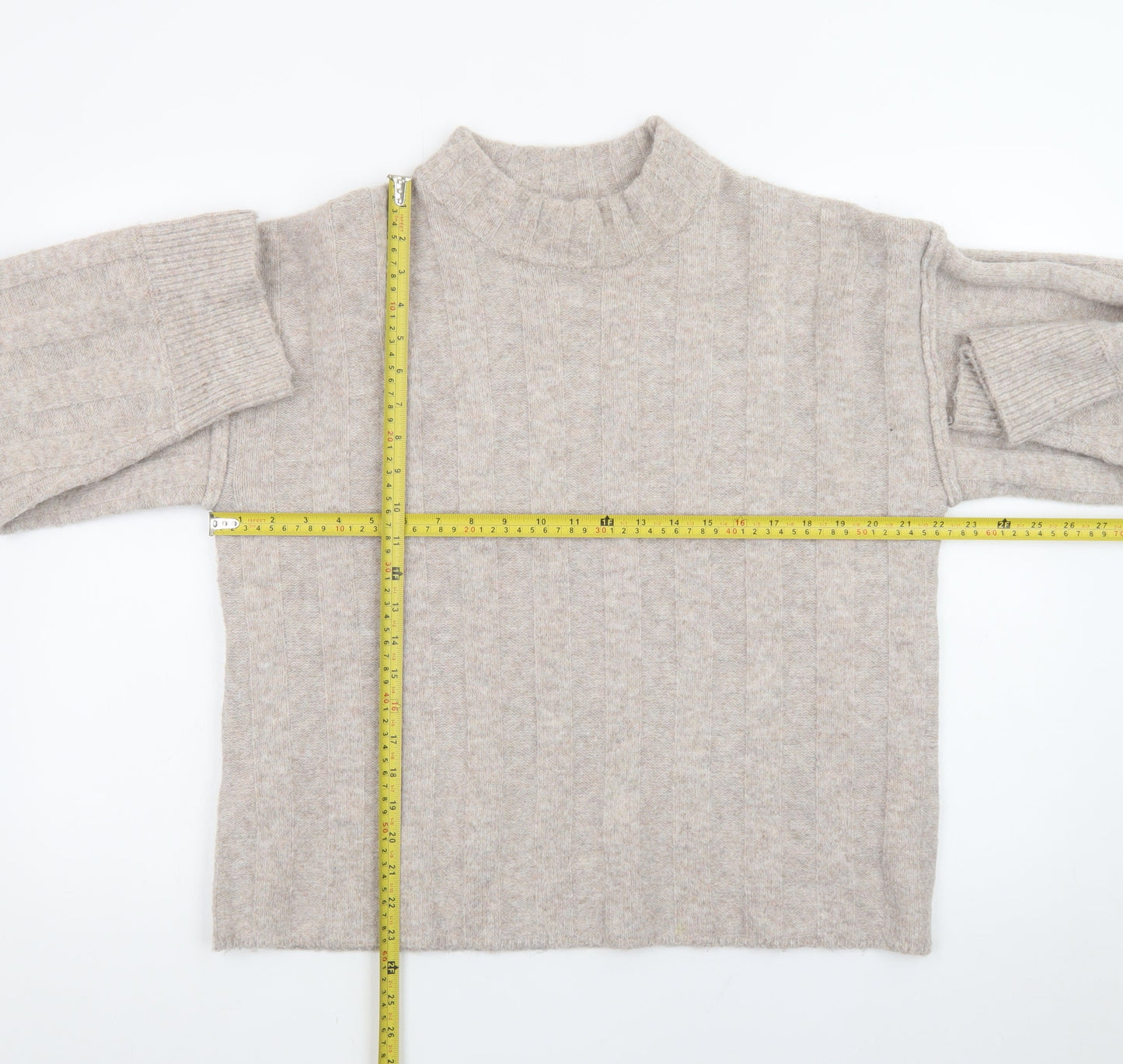 V by Very Women Beige Mock Neck Knit Jumper Size 12