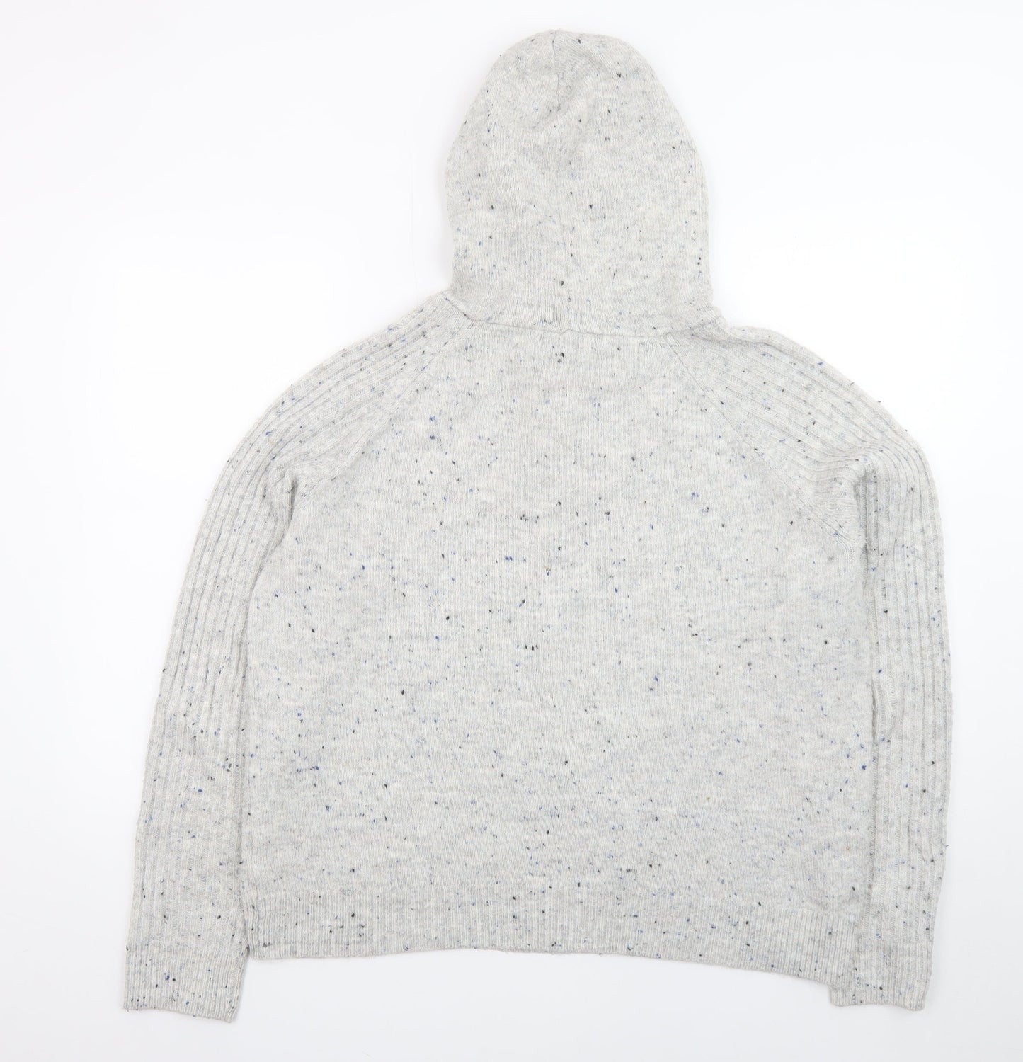 Marks and Spencer Women's Grey Hooded Knit Jumper Size M