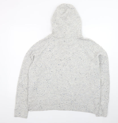 Marks and Spencer Women's Grey Hooded Knit Jumper Size M
