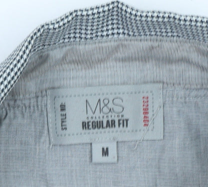 Marks and Spencer Men's Grey V-Neck Regular Fit Jumper M