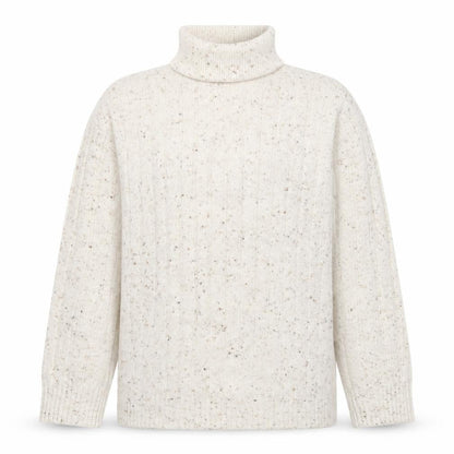 MNG Women’s Ivory Wool Roll Neck Jumper Size S Long Sleeve