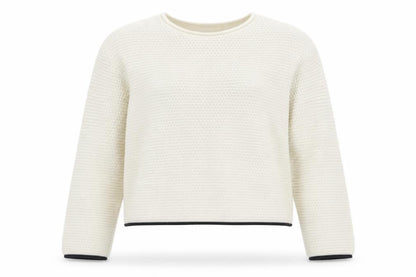 Marks & Spencer Women Ivory Waffle Knit Cotton Jumper L
