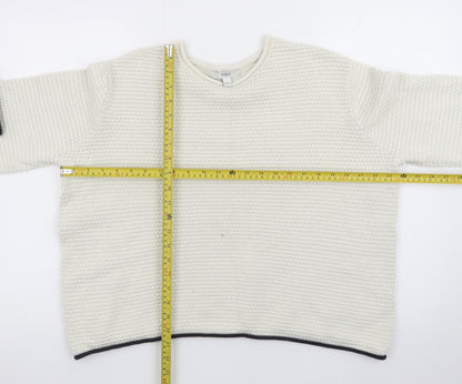 Marks and Spencer Women Ivory Waffle Knit Cotton Jumper L