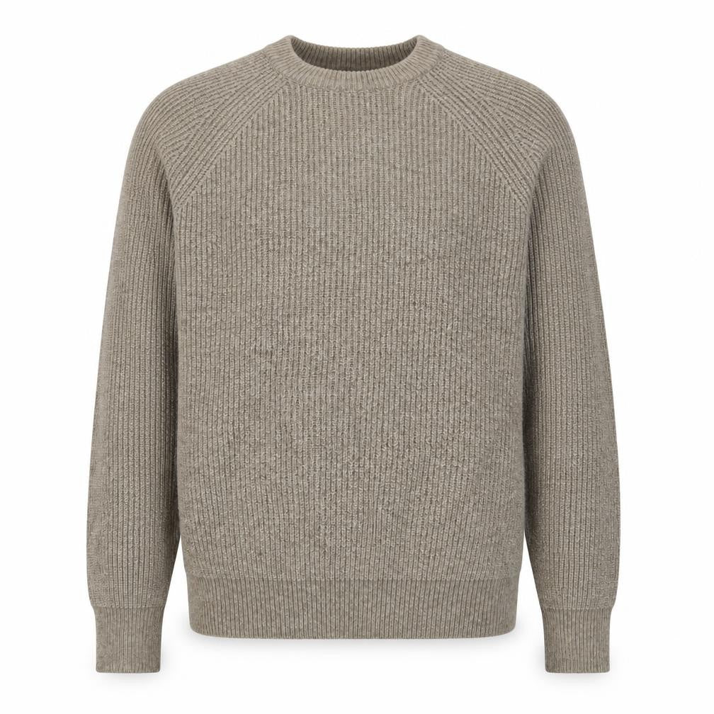 Next Men's Brown Rib-Knit Crew Neck Pullover Jumper Size M