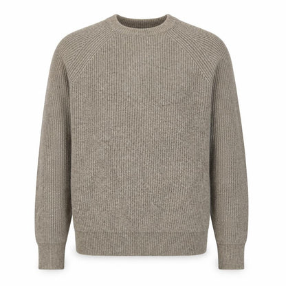 Next Men's Brown Rib-Knit Crew Neck Pullover Jumper Size M