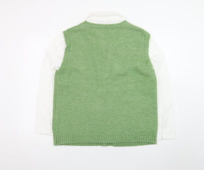 Max Women’s Green Cable-Knit Sleeveless V-Neck Jumper Vest L 14/16