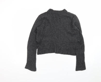 AllSaints Womens Grey Wool Blend High Neck Pullover Jumper XS