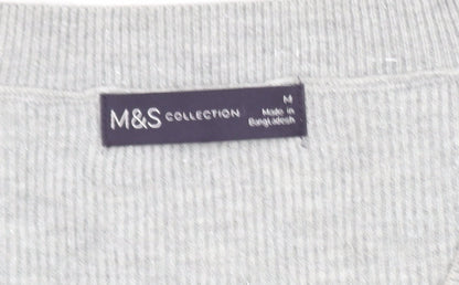 Marks and Spencer Women’s Grey V-Neck Knit Jumper M