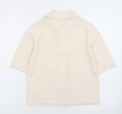 Marks and Spencer Women's Beige Collared Short Sleeve Cardigan S