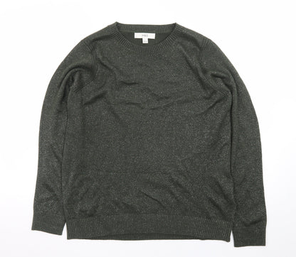 Marks and Spencer Women’s Green Glitter Knit Crew Neck Jumper Size S