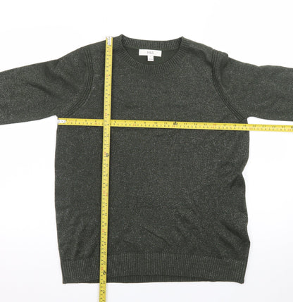 Marks and Spencer Women’s Green Glitter Knit Crew Neck Jumper Size S