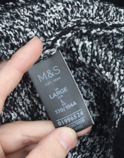 Marks and Spencer Womens Grey V-Neck Chunky Knit Pullover Jumper Size L