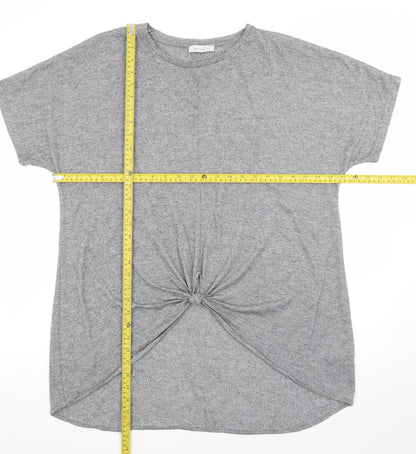 Marks and Spencer Women’s Grey Knot Front Jersey T-Shirt Size 18