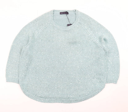 Marks and Spencer Women Blue Sequin Knit Pullover Jumper UK 18
