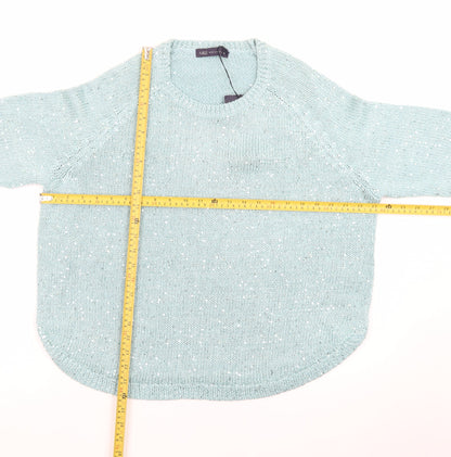 Marks and Spencer Women Blue Sequin Knit Pullover Jumper UK 18