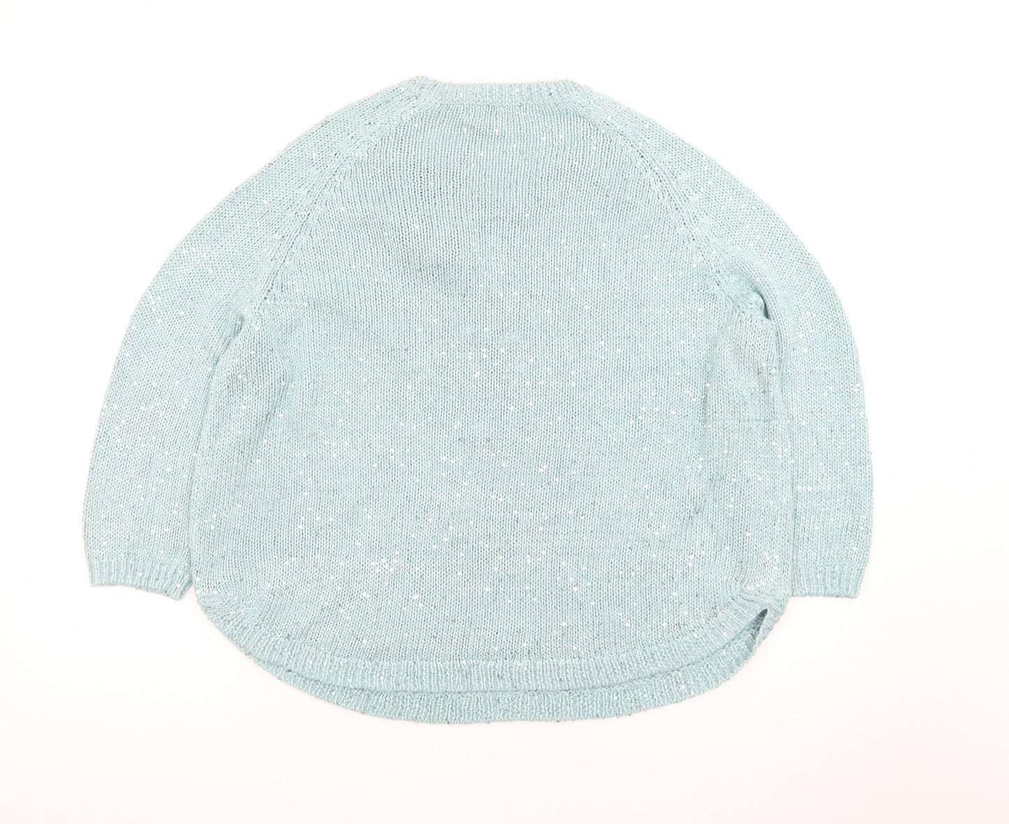 Marks and Spencer Women Blue Sequin Knit Pullover Jumper UK 18