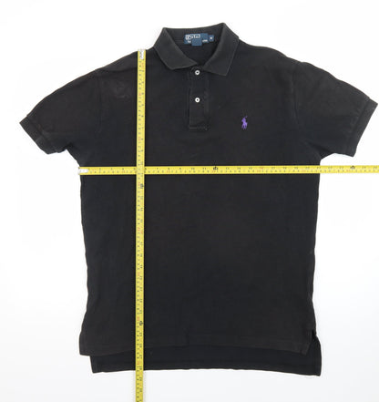 Polo Ralph Lauren Men's Black Cotton Short Sleeve Polo M
