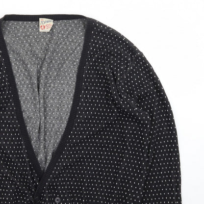 Topman Men's Black 2XL Classic Knit Button Cardigan