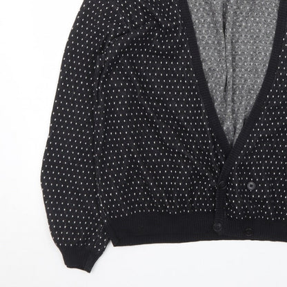 Topman Men's Black 2XL Classic Knit Button Cardigan
