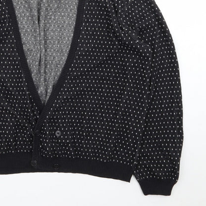 Topman Men's Black 2XL Classic Knit Button Cardigan