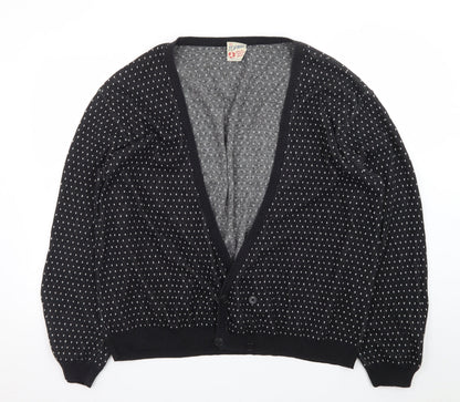 Topman Men's Black 2XL Classic Knit Button Cardigan