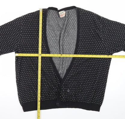 Topman Men's Black 2XL Classic Knit Button Cardigan
