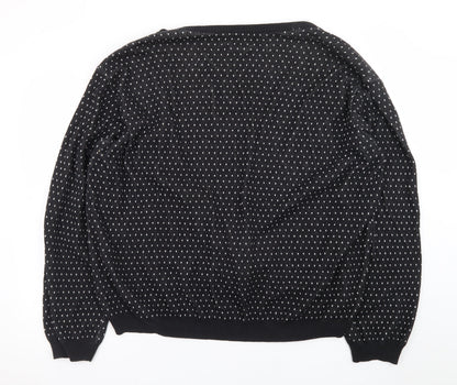 Topman Men's Black 2XL Classic Knit Button Cardigan