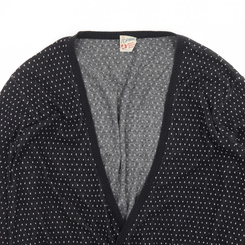 Topman Men's Black 2XL Classic Knit Button Cardigan