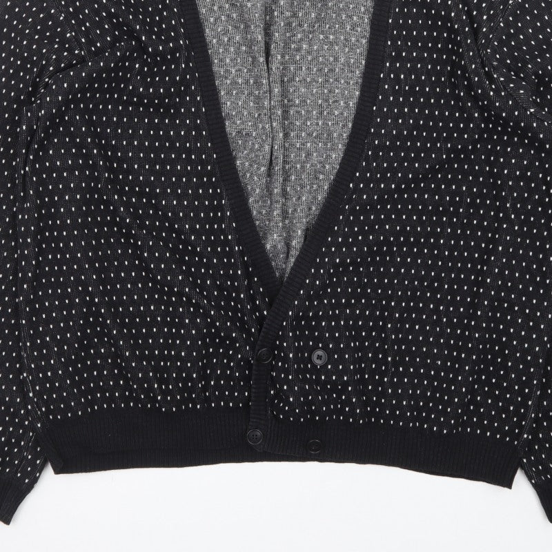 Topman Men's Black 2XL Classic Knit Button Cardigan