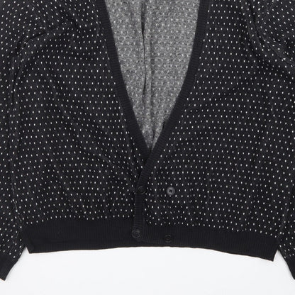 Topman Men's Black 2XL Classic Knit Button Cardigan