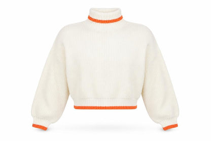ASOS Women Ivory Roll Neck Chunky Knit Jumper Size 10