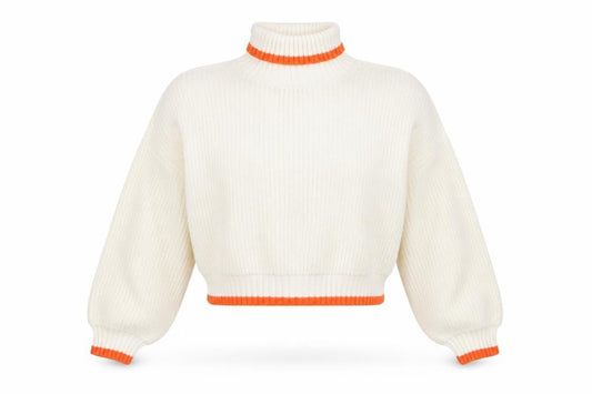 ASOS Women Ivory Roll Neck Chunky Knit Jumper Size 10