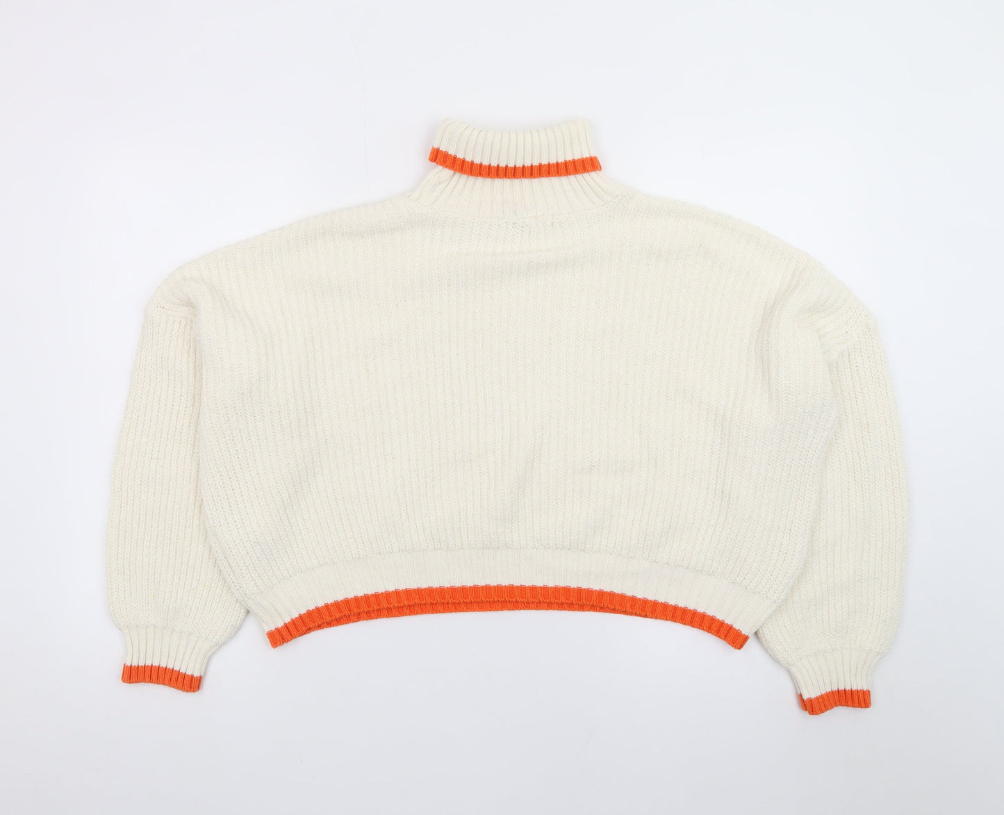 ASOS Women Ivory Roll Neck Chunky Knit Jumper Size 10