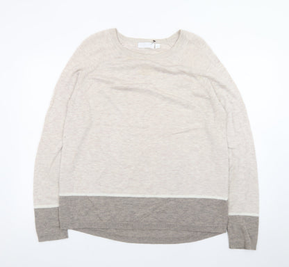 The White Company Women’s Beige Wool Cashmere Pullover Jumper Size 14