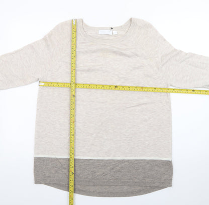 The White Company Women’s Beige Wool Cashmere Pullover Jumper Size 14