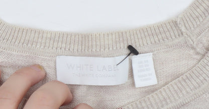 The White Company Women’s Beige Wool Cashmere Pullover Jumper Size 14