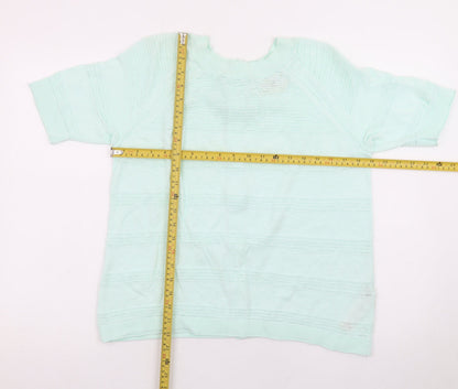 FatFace Womens Green Knit Button Cardigan UK 6 Short Sleeve Crew Neck